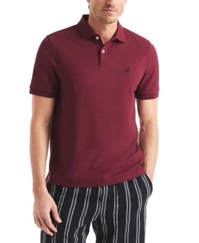 Nautica Erkek Klasik Fit Performance Deck Polo Tişört - Zinfandel S