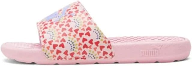 PUMA Unisex-Çocuk Havalı Cat Çizgili Terlik - 7 Big Kid Almond Blossom-lavendar Pop-ski Patrol-fizzy Light