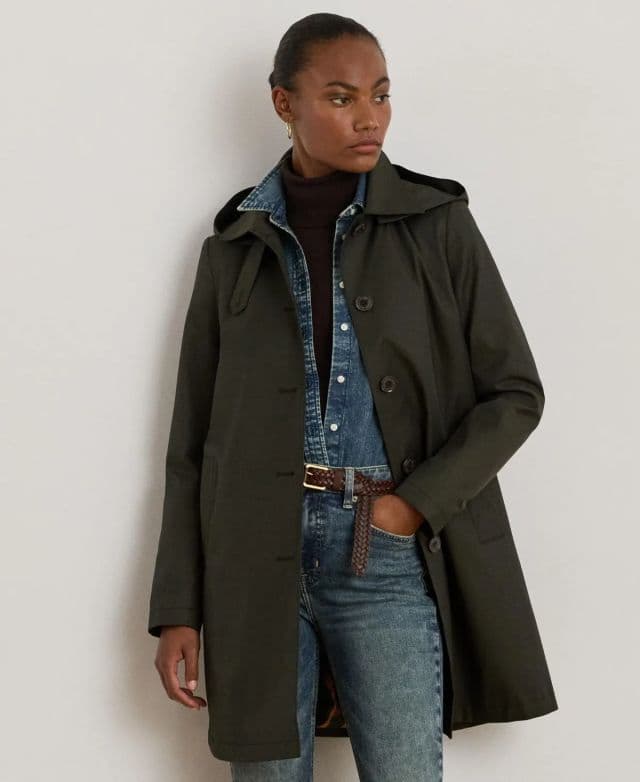Lauren Ralph Lauren Kadın Kapüşonlu A Line Yağmurluk - Litchfield L