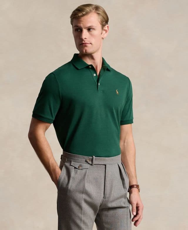 Polo Ralph Lauren Erkek Custom Slim Fit Soft Pamuklu Polo Tişört - Green M