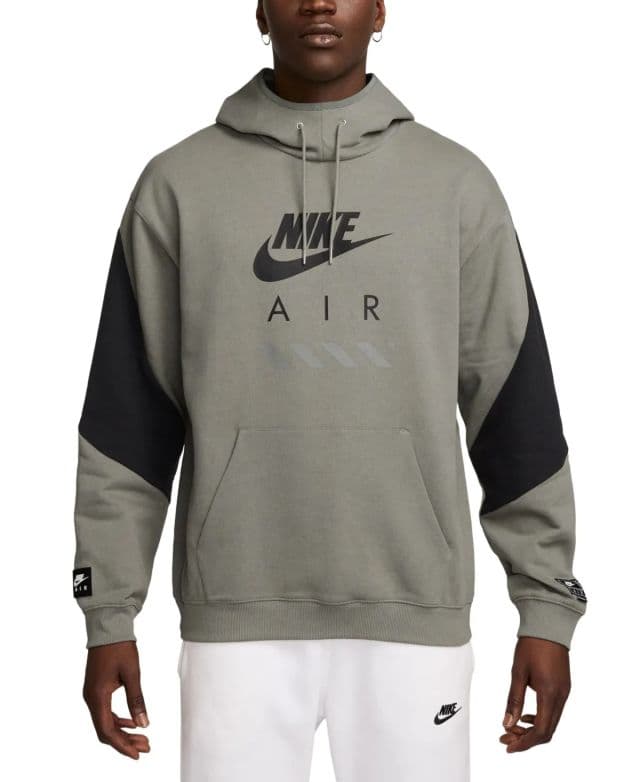 Nike Erkek Air Fleece Geniş Kesim Logo Baskılı Kapüşonlu Sweatshirt - Gri S