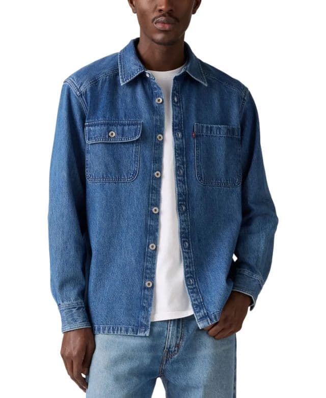 Levi's® Erkek Relaxed Fit Uzun Kollu Önü Düğmeli Kot Gömlek - Mavi XL