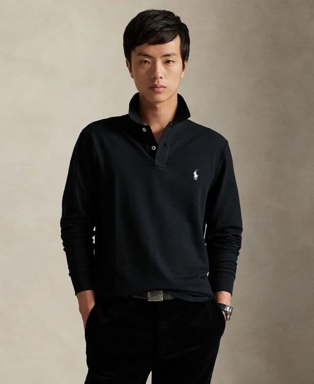 Polo Ralph Lauren Erkek Klasik Kesim Esnek File Polo Tişört - Siyah XS