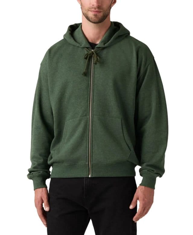 Levi's® Erkek Relaxed Fit Kısa Tam Fermuarlı Kapüşonlu Sweatshirt - Yeşil M