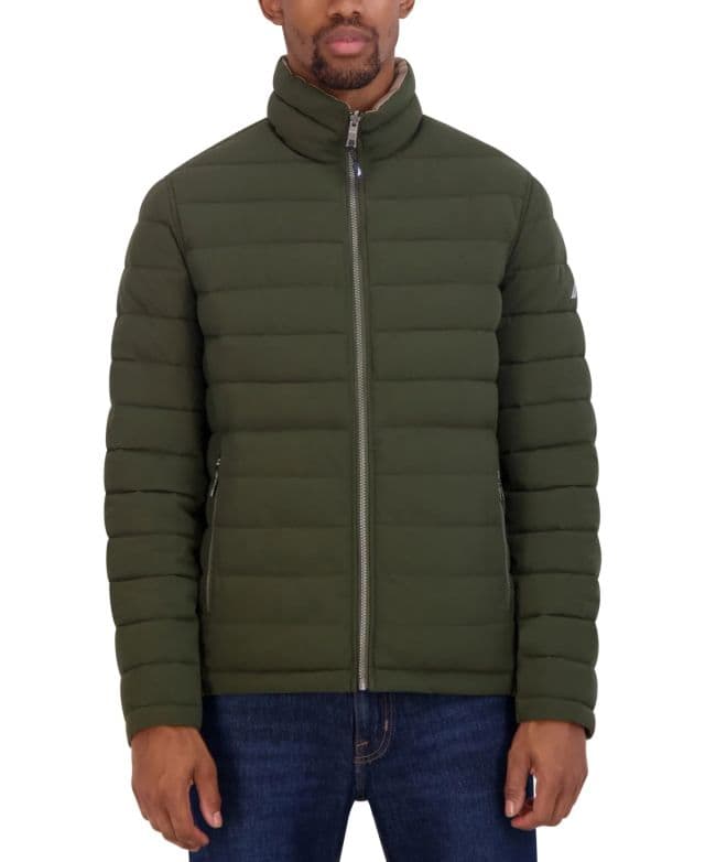 Nautica - Erkek Çevirilebilir Puffer Mont - Dark Forest L