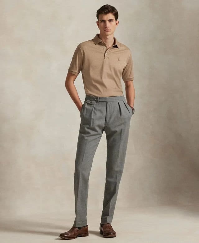 Polo Ralph Lauren Erkek Klasik Fit Soft Pamuklu Polo Tişört - Gray Cloud Heather XS