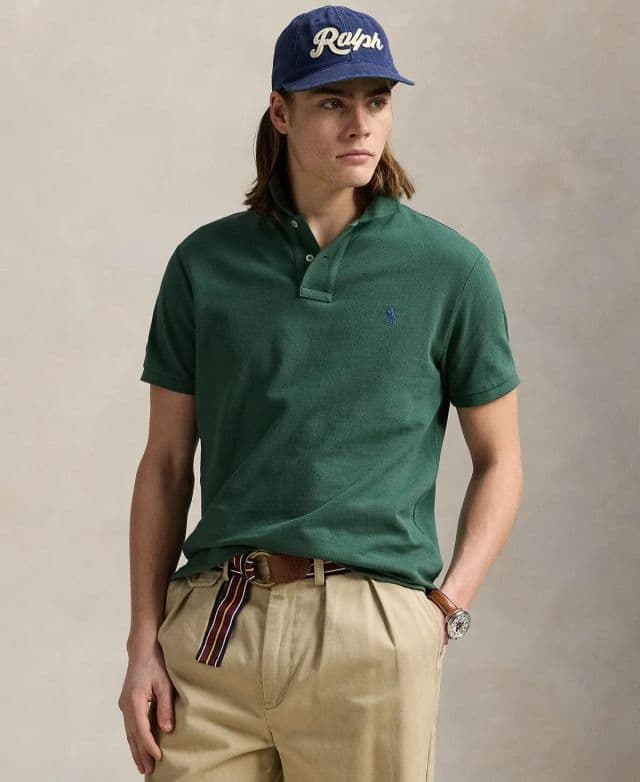 Polo Ralph Lauren Erkek Pamuklu Özel Slim Fit File Polo Tişört - Washed Forest XS