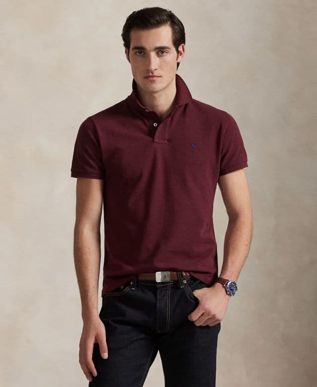 Polo Ralph Lauren Erkek Klasik Fit Pamuklu Polo Tişört - Spring Wine Heather XS