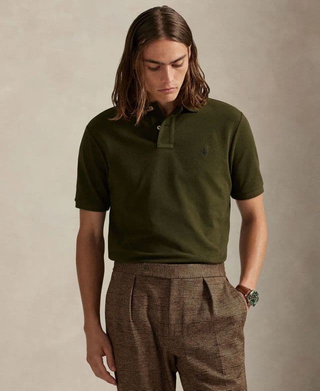 Polo Ralph Lauren Erkek Klasik Fit Pamuklu Polo Tişört - Company Olive S