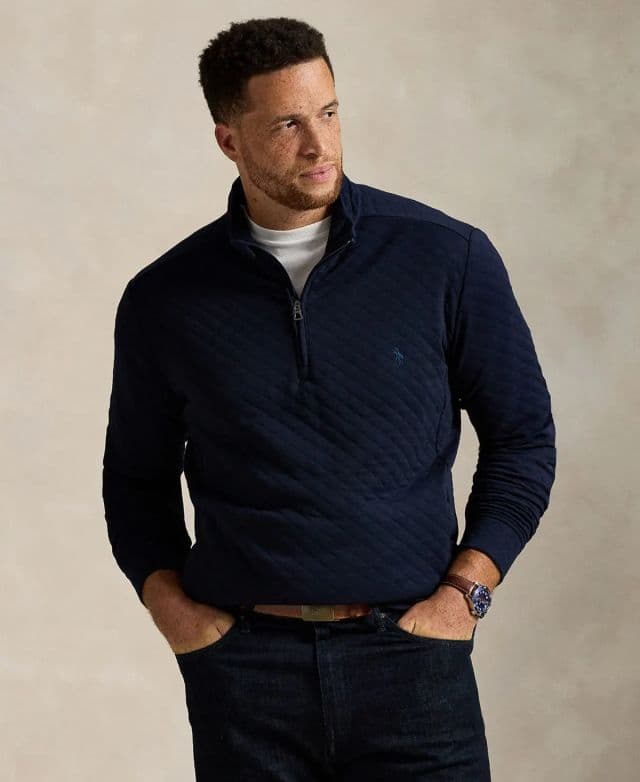 Polo Ralph Lauren Erkek B&T Kapitone Çift Örgülü Kazak - Lacivert 3L/Uzun