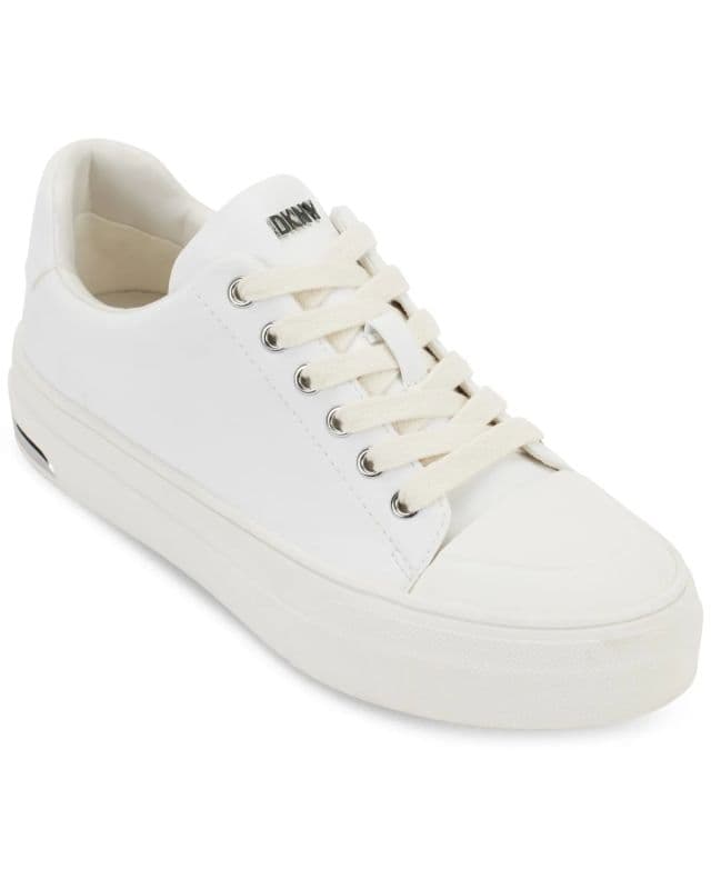 DKNY Kadın York Lace-Up Low-Top Sneaker - Beyaz 42