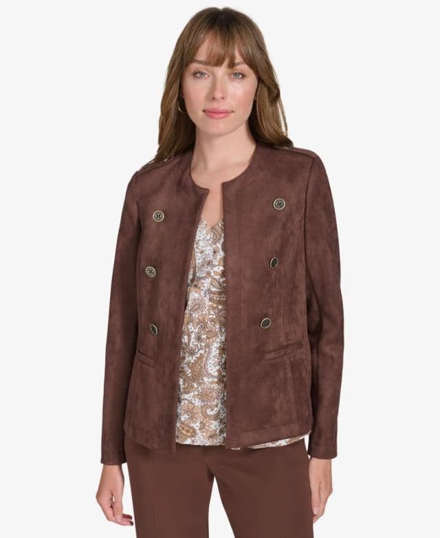 Tommy Hilfiger Kadın Scuba Süet Uzun Kollu Ceket - Chicory M