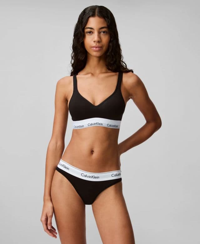 Calvin Klein Kadın Modern Pamuklu Dolgulu Bralet QF1654 - Siyah XL
