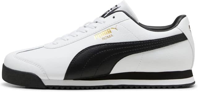 PUMA Erkek Roma Classic Gum Sneaker - 44 - 7.5 24 White-black-team Gold