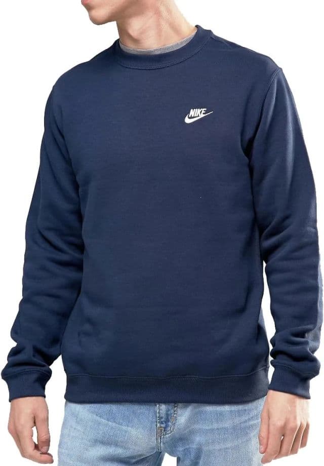 Nike erkek Team Club Bisiklet Yaka Tişört - Small Night Blue/White