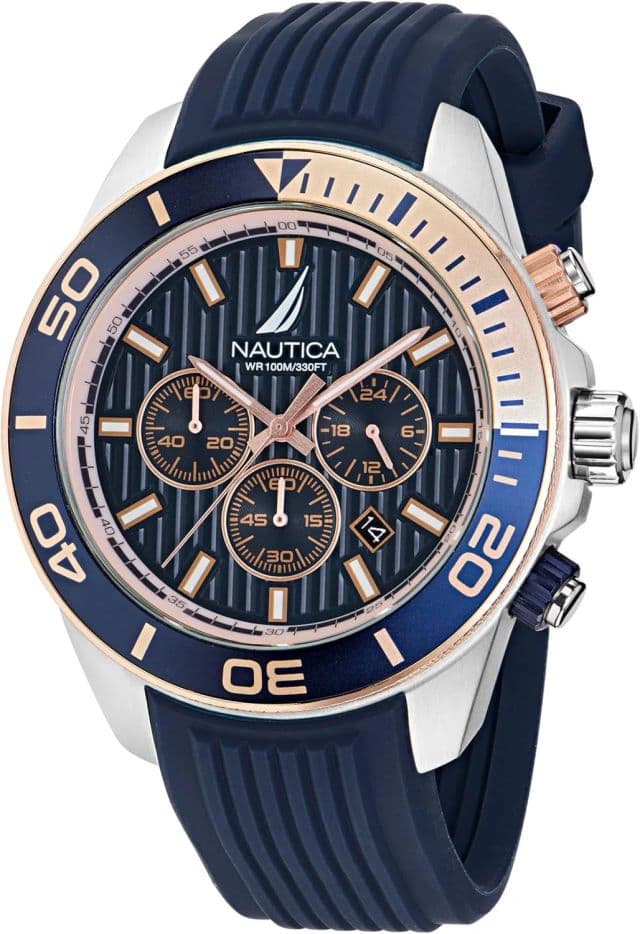 Nautica Erkek NAPNOS303 One Mavi Silikon Kayışlı Saat - Navy Blue/Blue/Silver