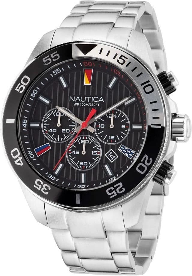 Nautica Erkek NAPNOS303 One Mavi Silikon Kayışlı Saat - Silver/Black/Silver