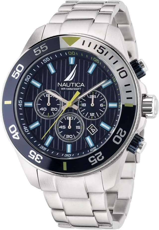 Nautica Erkek NAPNOS303 One Mavi Silikon Kayışlı Saat - Silver/Blue/Silver