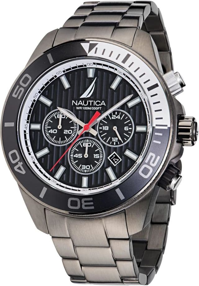 Nautica Erkek NAPNOS303 One Mavi Silikon Kayışlı Saat - Silver/Black/Gunmetal