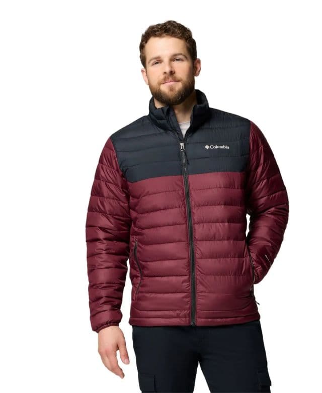 Columbia - Erkek Powder Lite II Puff Mont - Rich wine, Black 2XL