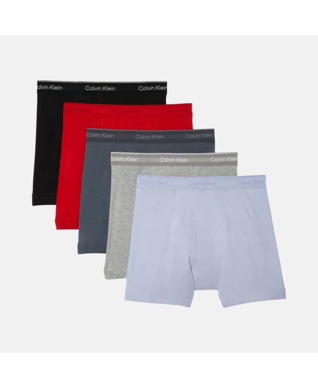 Calvin Klein Erkek 5'li Paket Pamuklu Klasik Boxer  - Black/Turbulence/Adrenaline Rush/Grey Heather/Casual Blue S