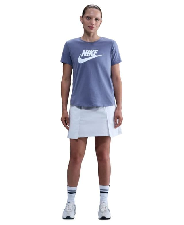 Nike Kadın Essentials Logolu Tişört - World Indigo/white XS