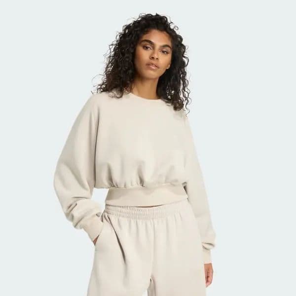 Adidas Kadın Soft Lux Loose Sweatshirt  - Bej XL