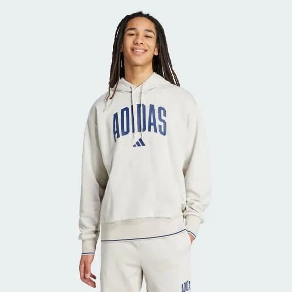 Adidas Erkek Collegiate Kapüşonlu Sweatshirt - Gri M