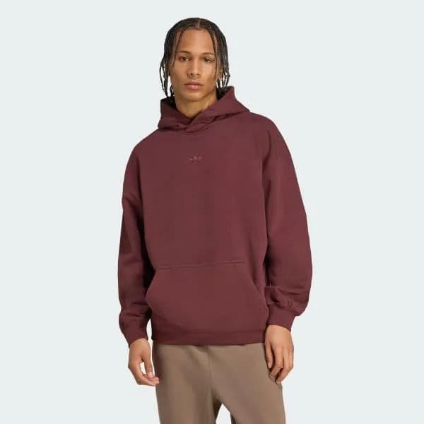 Adidas Erkek Premium Essentials Kapüşonlu Sweatshirt  - Bordo 2XL