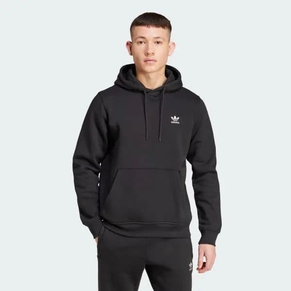 Adidas Erkek Trefoil Essentials Kapüşonlu Sweatshirt - Black M