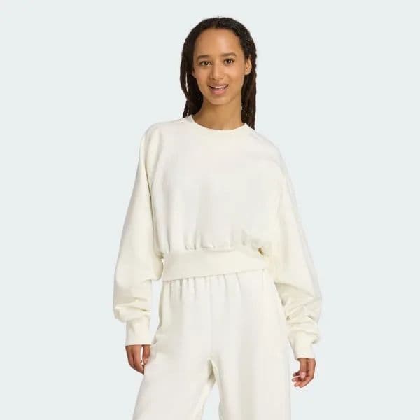 Adidas Kadın Soft Lux Loose Sweatshirt  - Off White XL