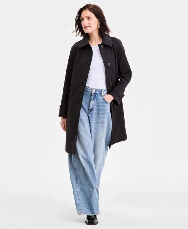 Michael Kors Kadın Tek Sıralı Trençkot - Siyah XL