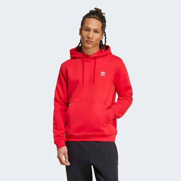 Adidas Erkek Trefoil Essentials Kapüşonlu Sweatshirt - Better Scarlet M
