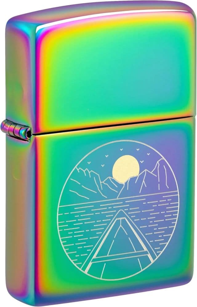 Zippo Parlatılmış Krom Cep Çakmağı - Multi Color Moon Canoe