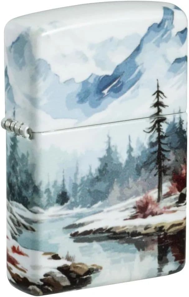 Zippo Parlatılmış Krom Cep Çakmağı - White 540 Matte Frozen Valley