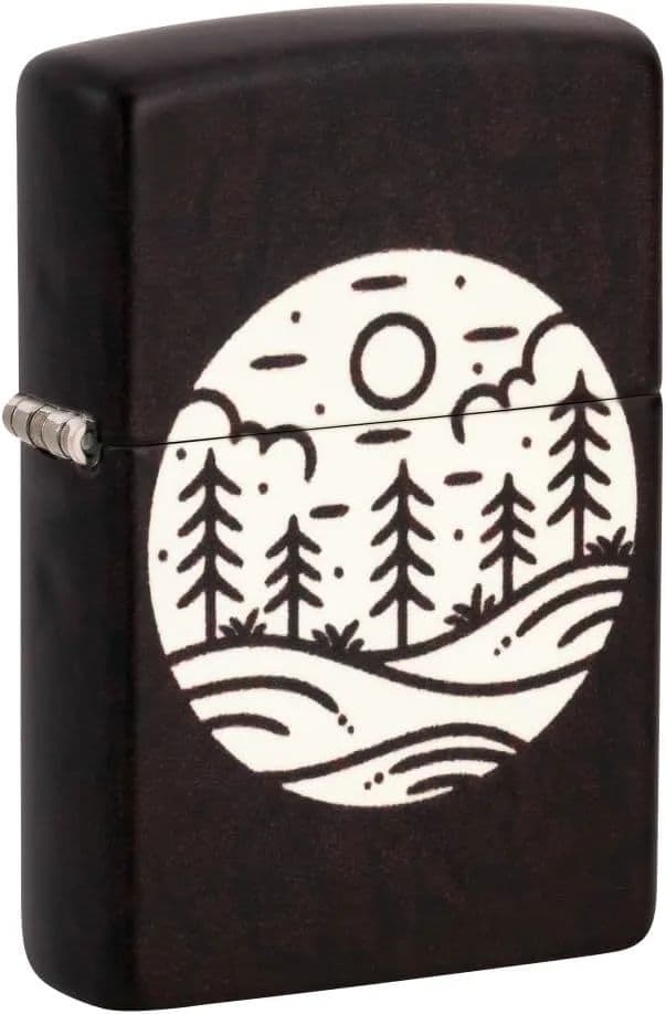 Zippo Parlatılmış Krom Cep Çakmağı - Black Moonlit Field