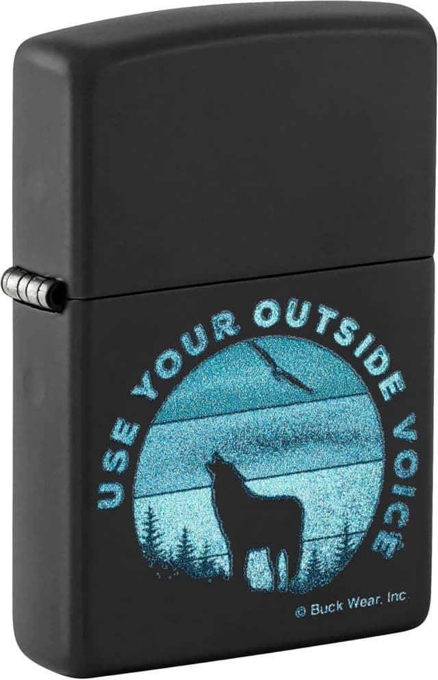 Zippo Parlatılmış Krom Cep Çakmağı - Black Buck Wear Use Your Outside Voice