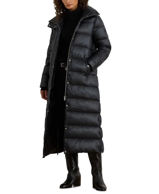 Lauren Ralph Lauren Kadın Uzun Kollu Şişme Mont - Siyah XS