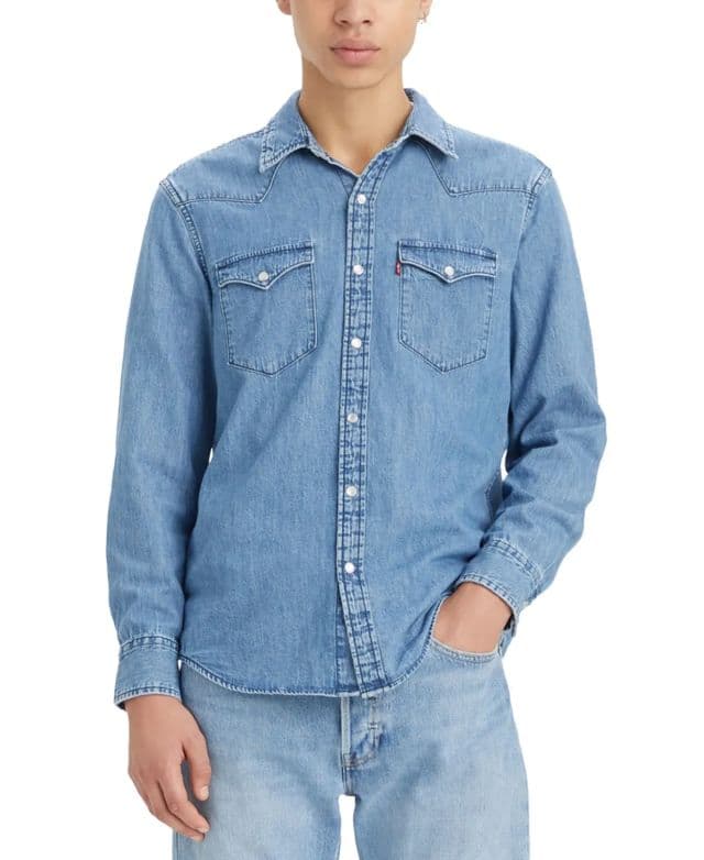 Levi's® Erkek Klasik Standart Kesim Western Gömlek - Açık Mavi 2XL