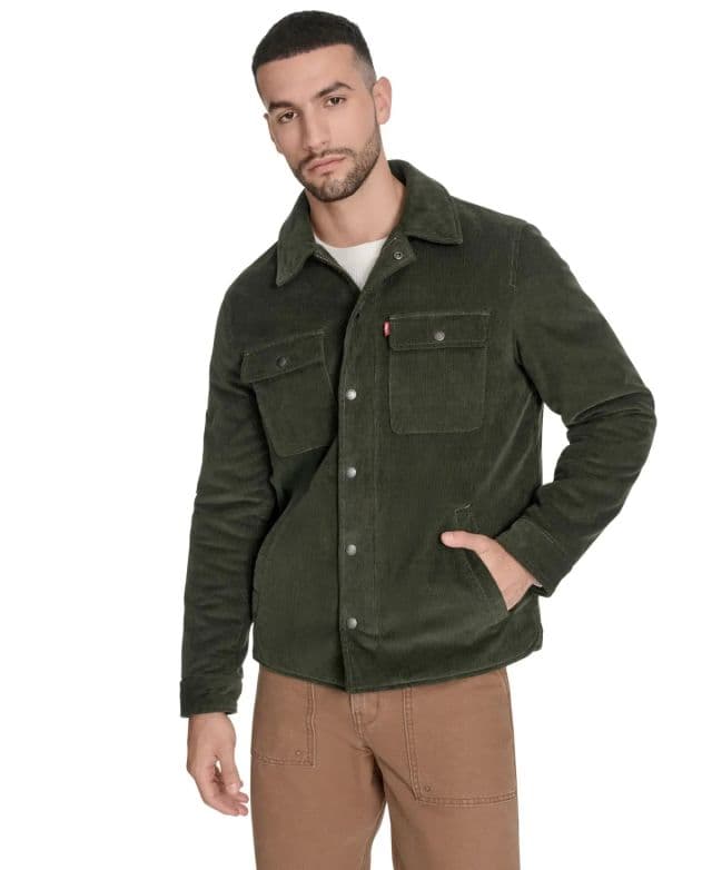 Levi's Erkek Kadife Ekose Astarlı Ceket - Yeşil XL
