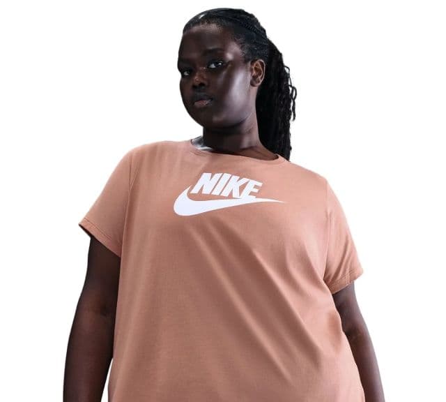 Nike Kadın Essentials Logolu Tişört - Rose Gold/Beyaz 1X
