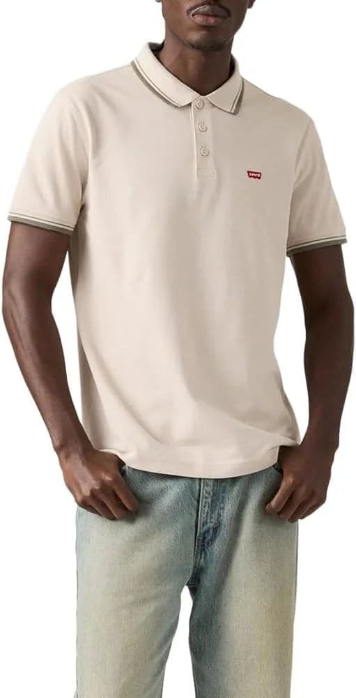 Levi's Housemark Erkek Polo Tişört - M (New) Wood Tipping Stripe Pumice Stone